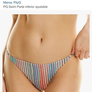 PilyQ Multicolor Striped Bikini Bottom | M